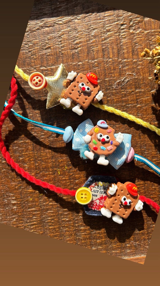 KN-12 McDonald's Theme Quirky Rakhi for Boys – Fun Raksha Bandhan Surprise