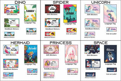 School Labelling Kit Combo 2.0 - Waterproof Stickers, Iron-on Labels, MDF Tags & More | School Supplies Online India