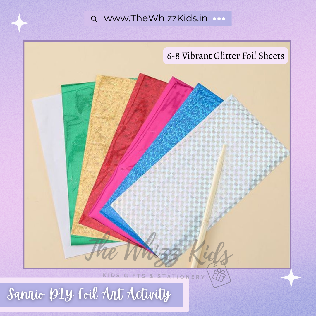 Sanrio-Themed DIY Glitter Foil Art Activity Kit – Hello Kitty, Kuromi, Cinnamoroll & More (Pack of 2)