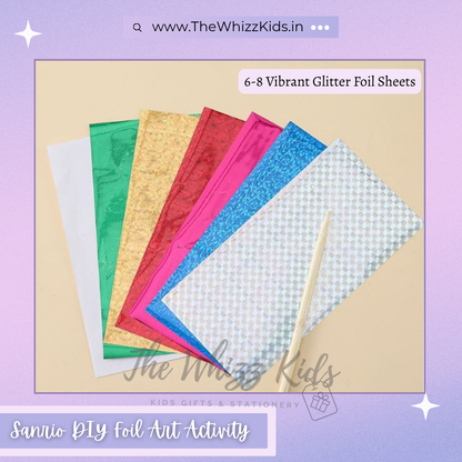 Sanrio-Themed DIY Glitter Foil Art Activity Kit – Hello Kitty, Kuromi, Cinnamoroll & More (Pack of 2)