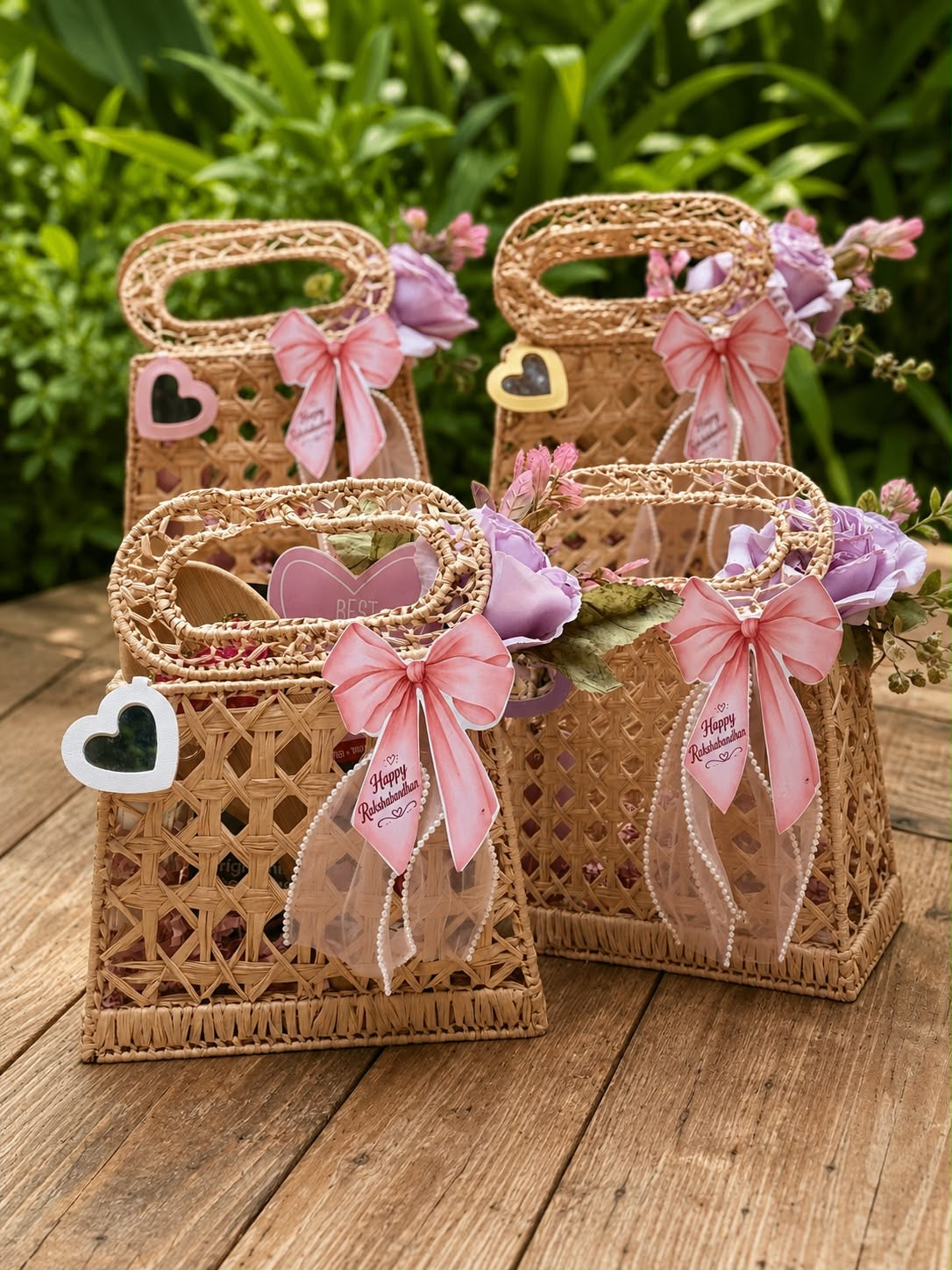 HS- 01 Premium Self-Care Gift Hamper in Reusable Cane Bag | Rakhi Gift for Sister, Bhabhi & Women