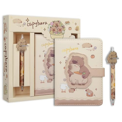 Kawaii Capybara Theme Planner Diary Gift Set with Cute Pen – Colourful Character Stationery for Kids & Teens