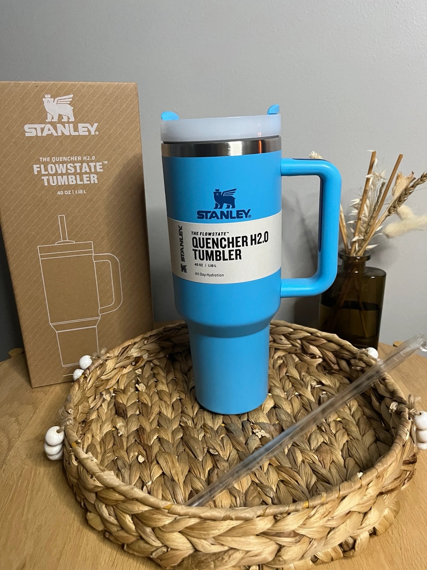 Pool Blue Stanley Quencher H2.0 1200 ML Insulated Tall Tumbler with Lid & Straw