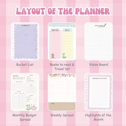 2026 Planner Combo Set – Diary, Weekly Planner, Desk Calendar,  Sticker Book & Bookmark | Cute Organiser Gift Set for Kids, Teens & Stationery Lovers India