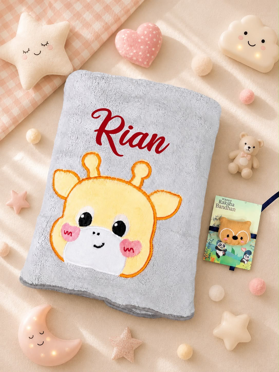 SKH- 07 Personalized Baby Towel with Toy Rakhi Gift Box | Newborn Baby Rakhi Gift | Raksha Bandhan 2026