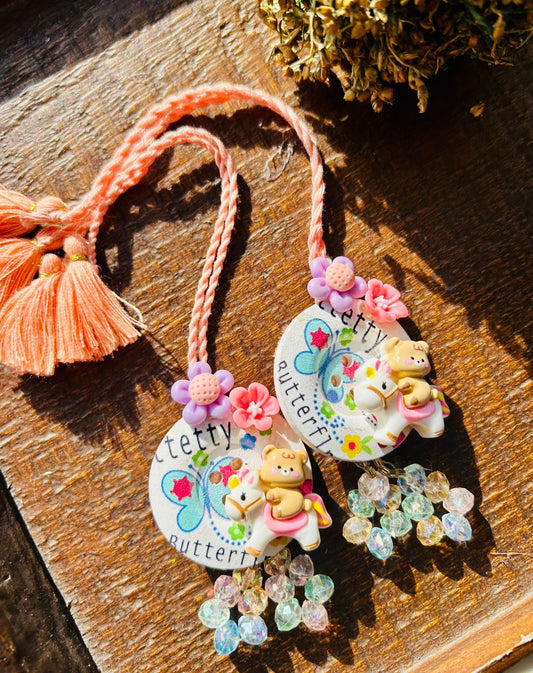 KN-13 Cute Horsie Lumba Rakhi for Girls – Quirky & Reusable Rakhi Design
