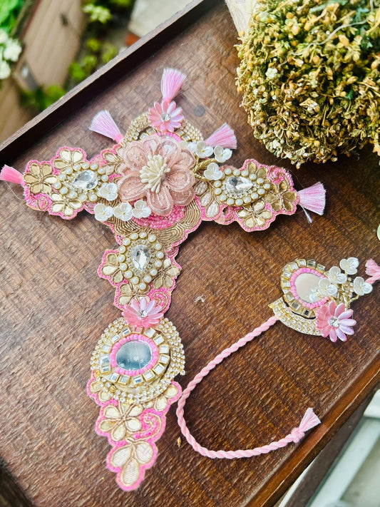 N-39 ✨ Rakhi & Haathphool Combo Set – Traditional Festive Hand Harness Rakhi 2025