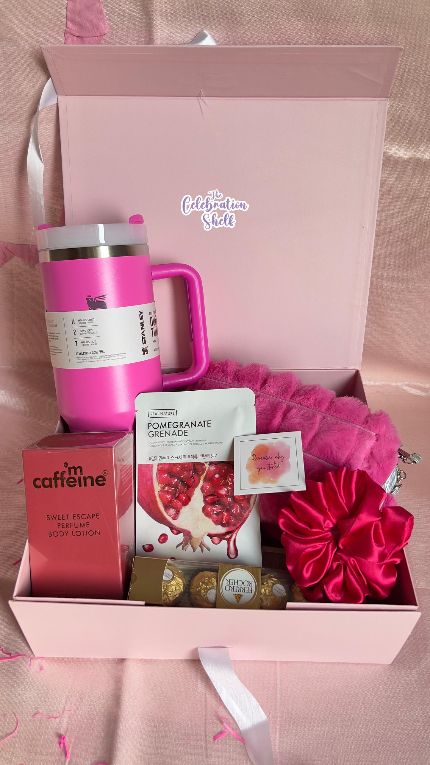 Hot Pink Luxe Hydration Hamper – Bold & Glam Gifting for Her | Rakhi, Bridesmaids, Birthdays