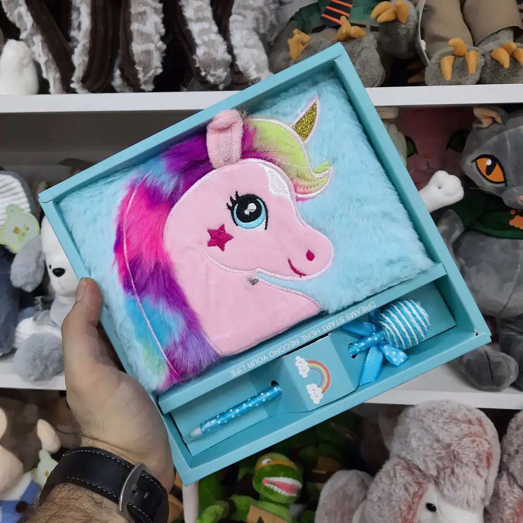 Unicorn Fur Sequin Diary with Designer Pen Gift Set – Perfect for Kids & Teens