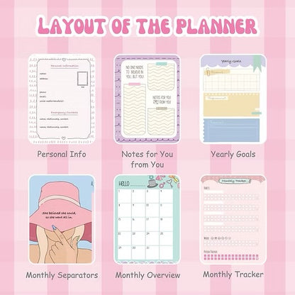 2026 Planner Combo Set – Diary, Weekly Planner, Desk Calendar,  Sticker Book & Bookmark | Cute Organiser Gift Set for Kids, Teens & Stationery Lovers India