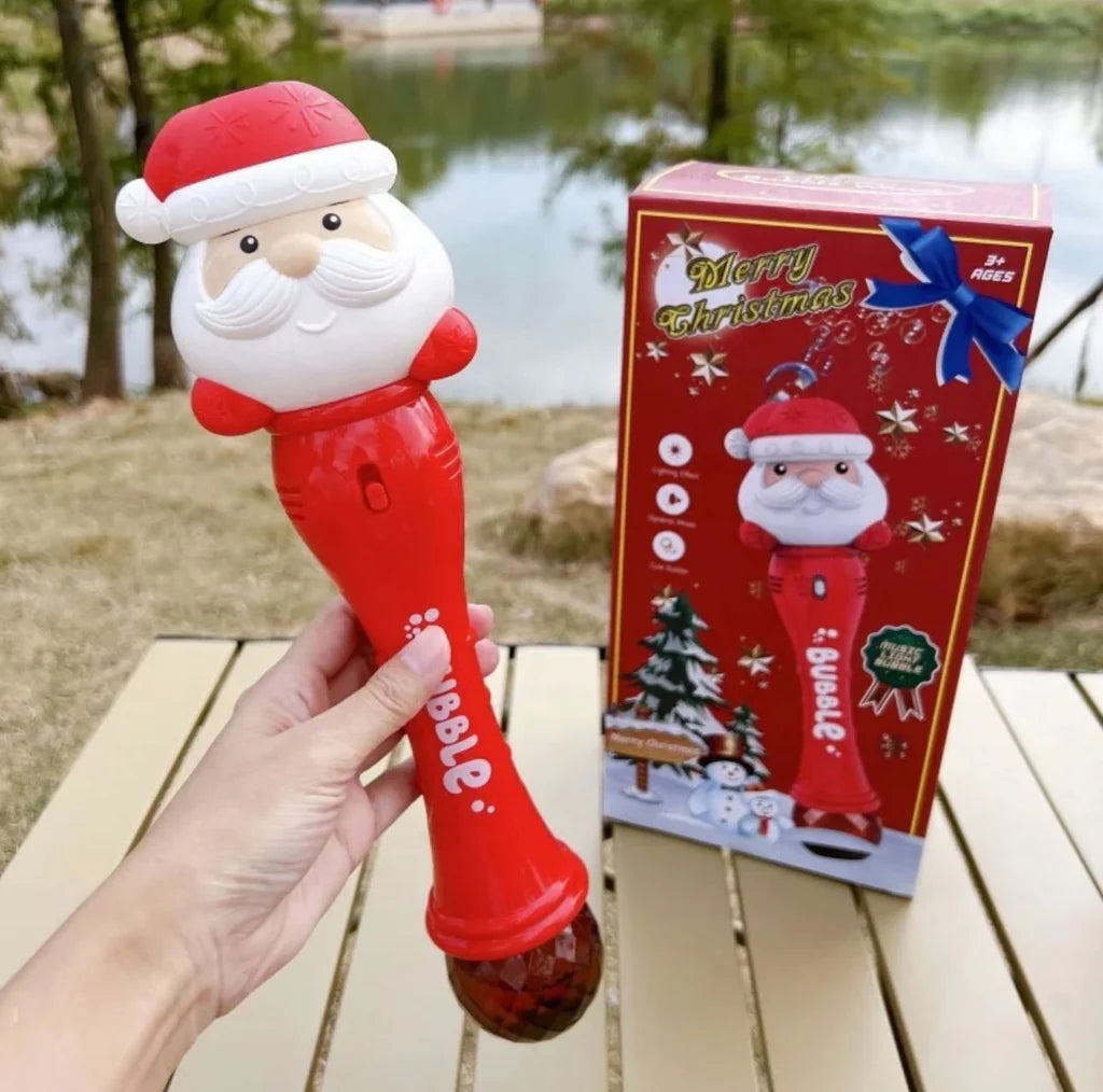 Santa Theme Christmas Special 3-in-1 Light, Music, and Bubble Wand 🎅