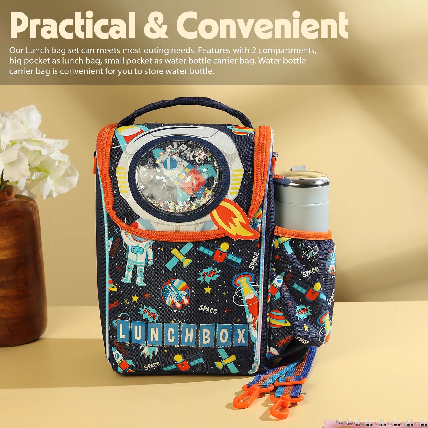 Customisable Insulated Lunch Bag – Sports, Unicorn, Space, Dino Theme & More (Vest Brand Inspired)