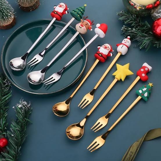 Christmas Special Stainless Steel Cutlery Set in Elegant Gift Box (Set of 2)
