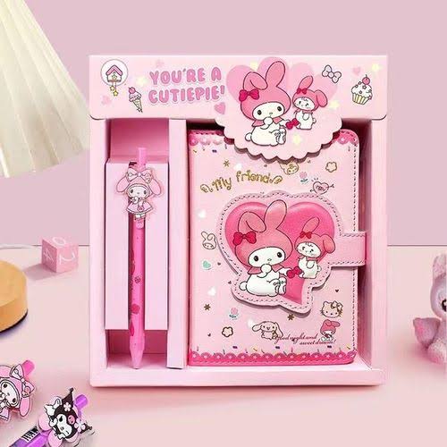 Kawaii Sanrio My Melody Theme Planner Diary Gift Set with Cute Pen – Colourful Character Stationery for Kids & Teens