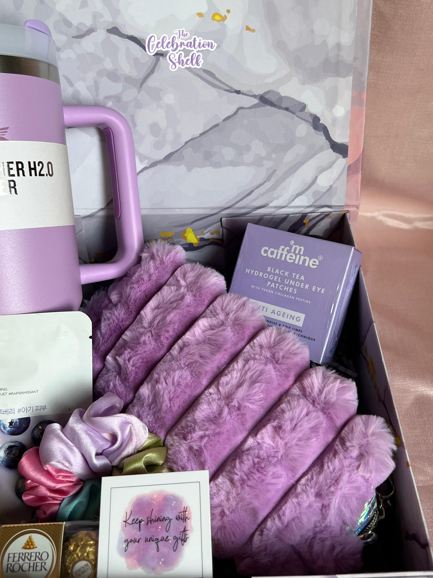 🌸 Pastel Lavender Luxe Hydration Hamper – Premium Gift Box For Bridesmaid Proposal, Rakhi, Birthday, Farewell Gift India