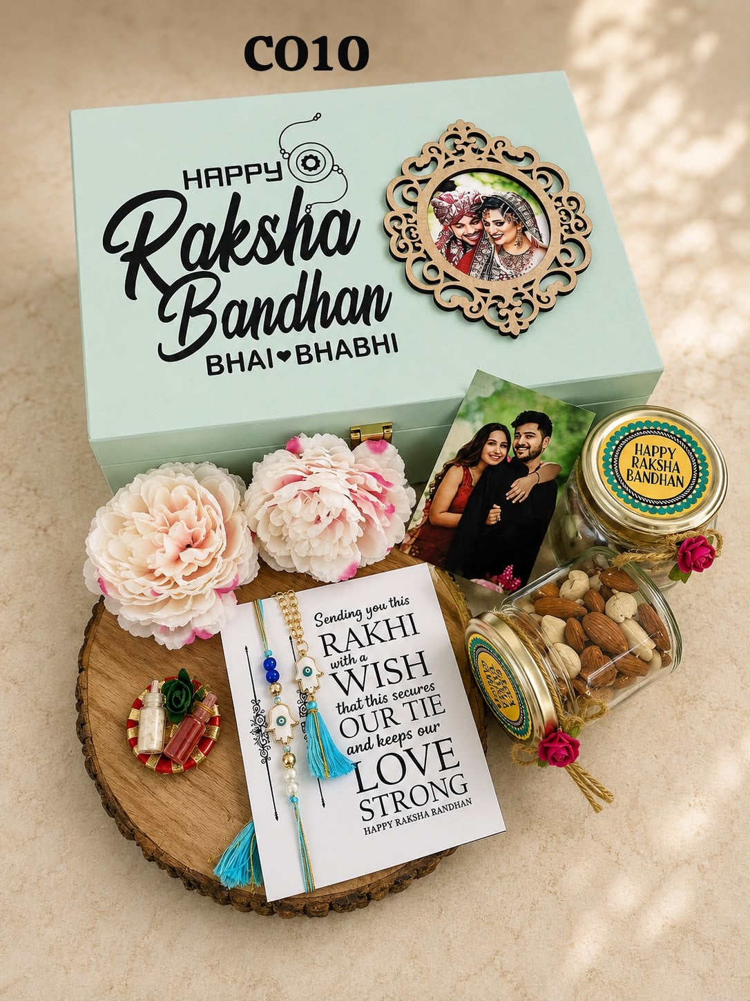 SHM- 016 Luxury Evil Eye Rakhi Gift Hamper | Velvet Trunk with Dry Fruits, Chocolates & Fridge Magnet | Raksha Bandhan 2026