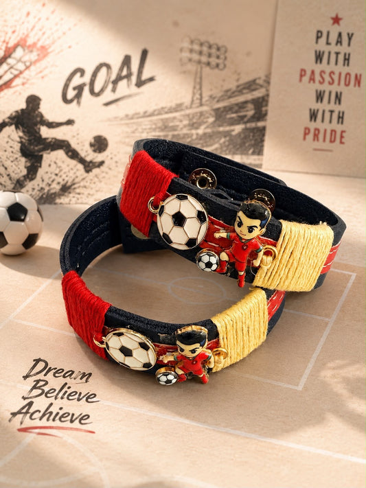 SK- 03 Football Bracelet Rakhi for Ronaldo Fans | Premium Football Rakhi for Brother | Sports Rakhi 2026