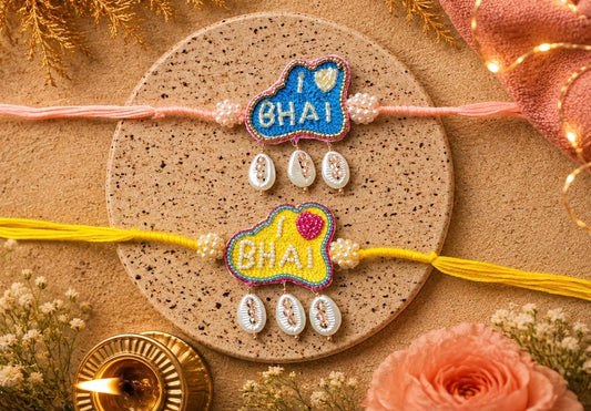 I Love Bhai Hand Embroidered Rakhi | Trendy Designer Rakhi for Brother | Handmade Rakhi 2026