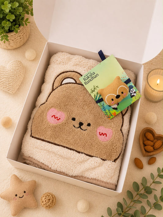 Personalized Baby Towel with Toy Rakhi Gift Box | Newborn Baby Rakhi Gift | Raksha Bandhan 2026
