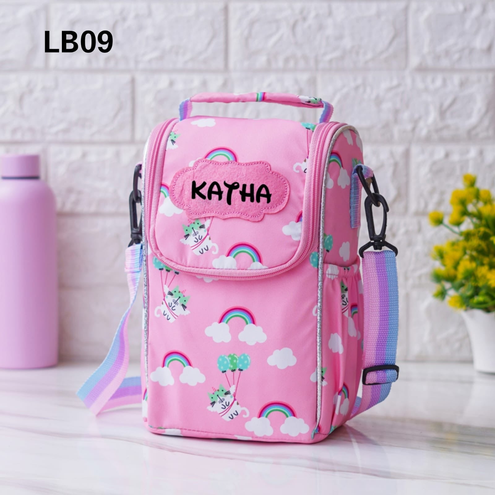 Personalized Quirky Lunch Bag with Bottle Holder & Back Zip for Kids & Adults– Buy Online in India