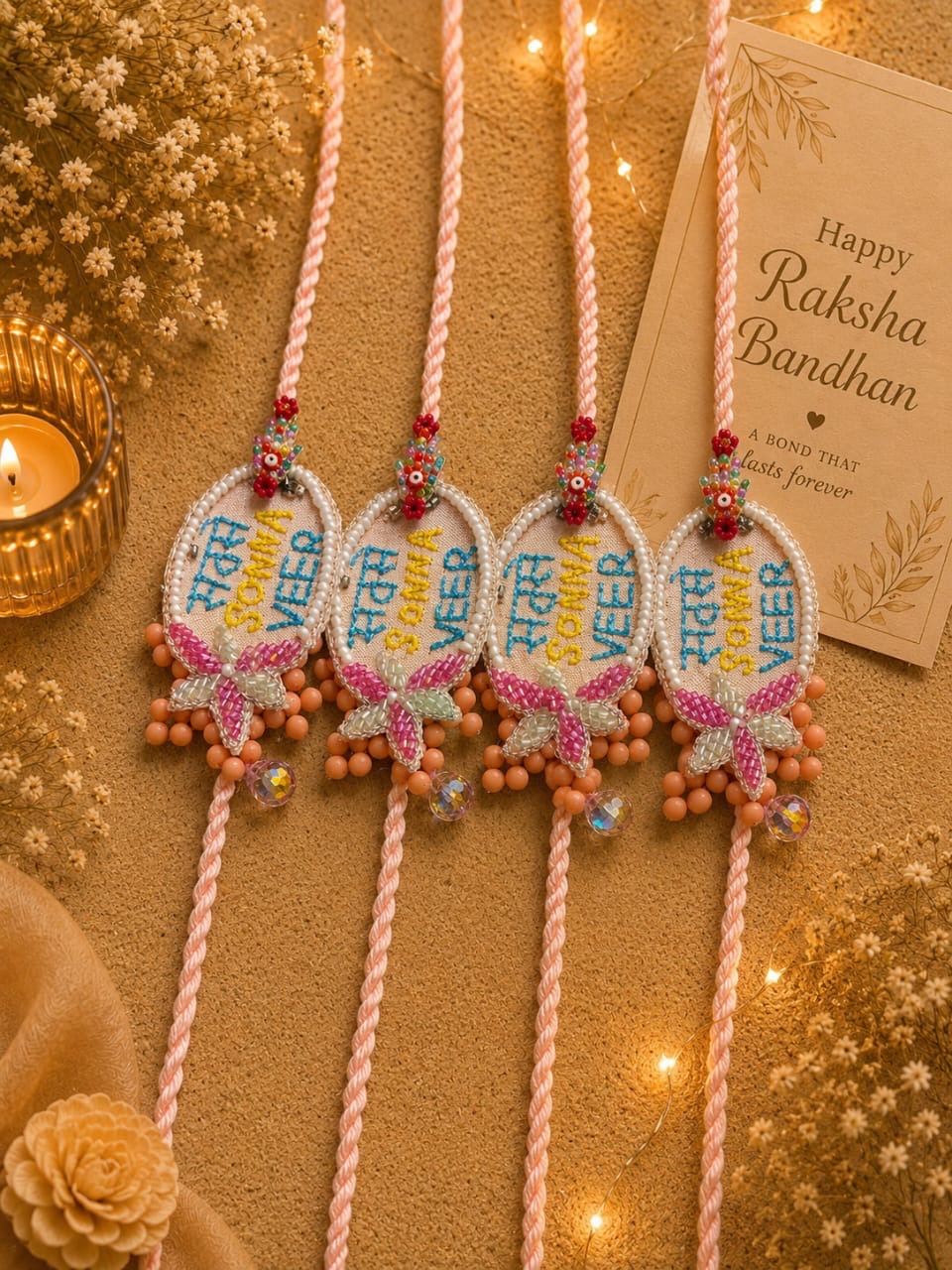 Sabse Sohna Veer Rakhi for Brother | Hand Embroidered Hamsa Rakhi | Designer Rakhi 2026
