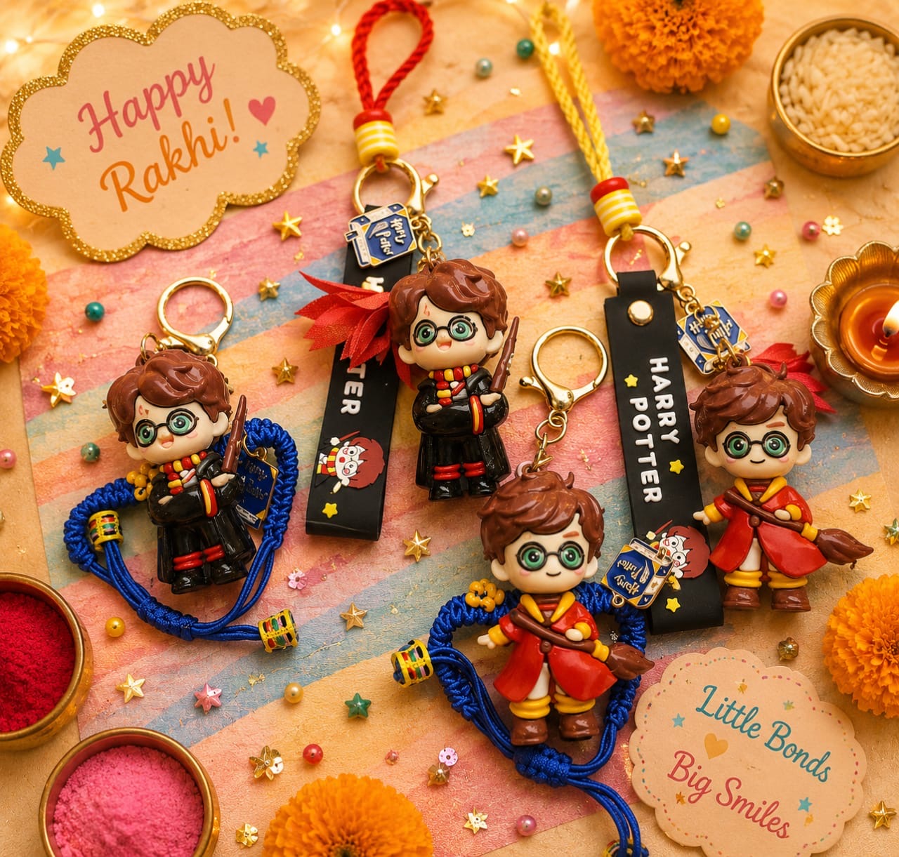 Wizard Theme Reusable Rakhi & Lumba for Kids | Magic-Inspired Reusable Bracelet Rakhi & Bag Charm | Kids Rakhi 2026