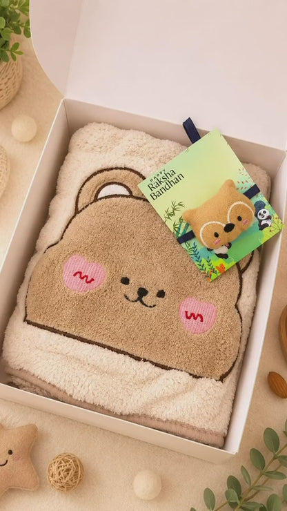 SKH- 07 Personalized Baby Towel with Toy Rakhi Gift Box | Newborn Baby Rakhi Gift | Raksha Bandhan 2026