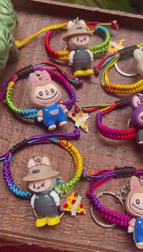 KN-26 🦹‍♂️ Labubu Keychain Bracelet for Boys – With Exclusive Box Packing 🧢