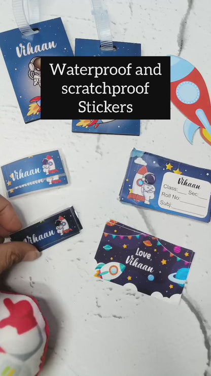 School Labelling Kit Combo 2.0 - Waterproof Stickers, Iron-on Labels, MDF Tags & More | School Supplies Online India