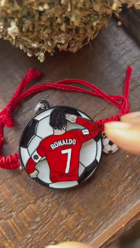 KN-17 Cristiano Ronaldo Rakhi for Kids – Quirky Reusable Keychain Rakhi for Football Fans