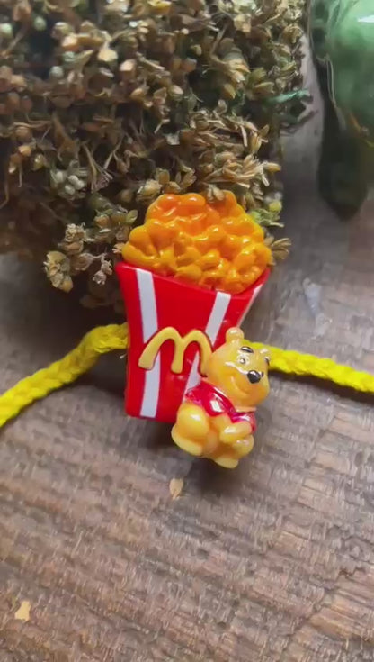 KN-5 McD Lovers Reusable Hair Clip Rakhi – Fun Lumba for Boys & Girls