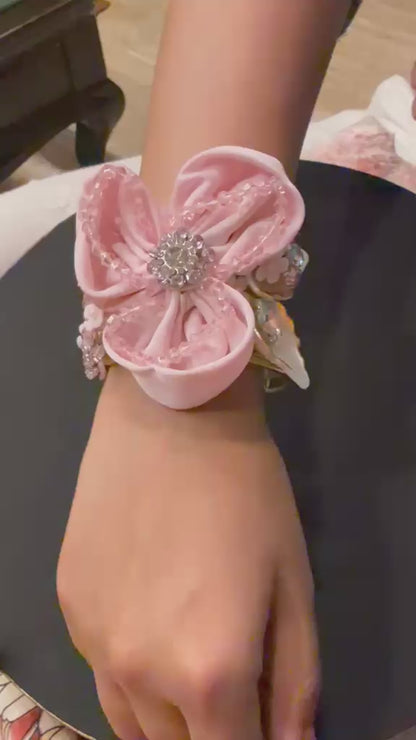 NB- 77 Designer Satin Floral Bracelet Rakhi | Crystal Bracelet Rakhi for Bhabhis & Bhatijis | Premium Rakhi 2026