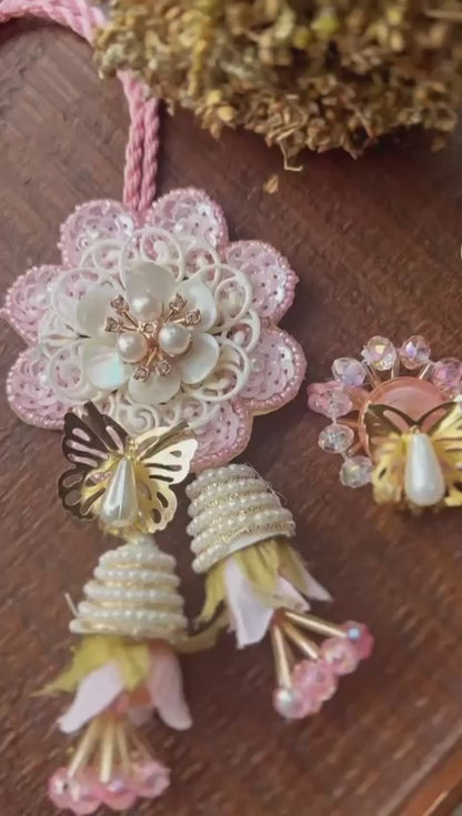 N-40 🦋 Butterfly Floral Lumba Rakhi Set for Bhabhi – Elegant Raksha Bandhan 2025