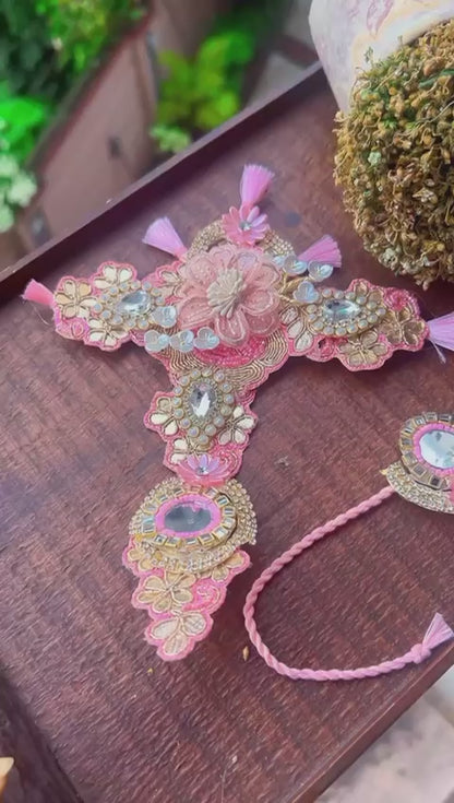 N-39 ✨ Rakhi & Haathphool Combo Set – Traditional Festive Hand Harness Rakhi 2025