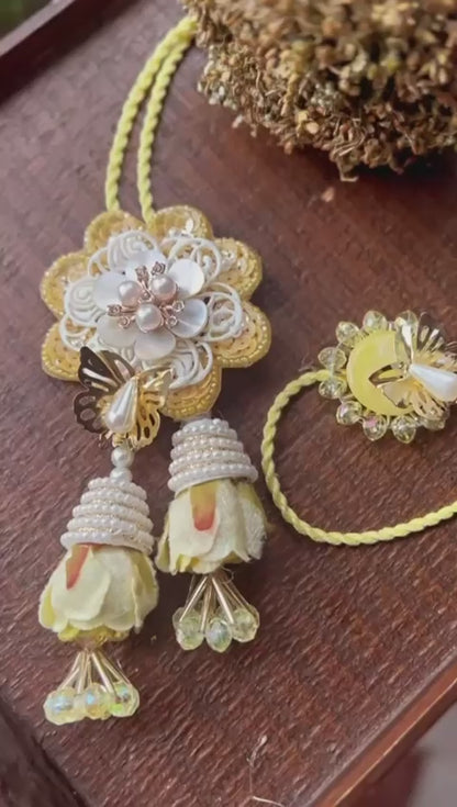 N-40 🦋 Butterfly Floral Lumba Rakhi Set for Bhabhi – Elegant Raksha Bandhan 2025