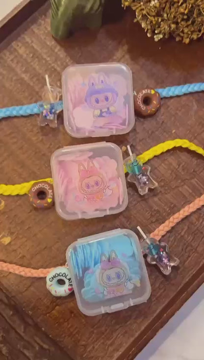 KN-28 🧼 Labubu Theme Hand Soap Box – With Scented Soap | Reusable Kids Rakhi Collection 2025