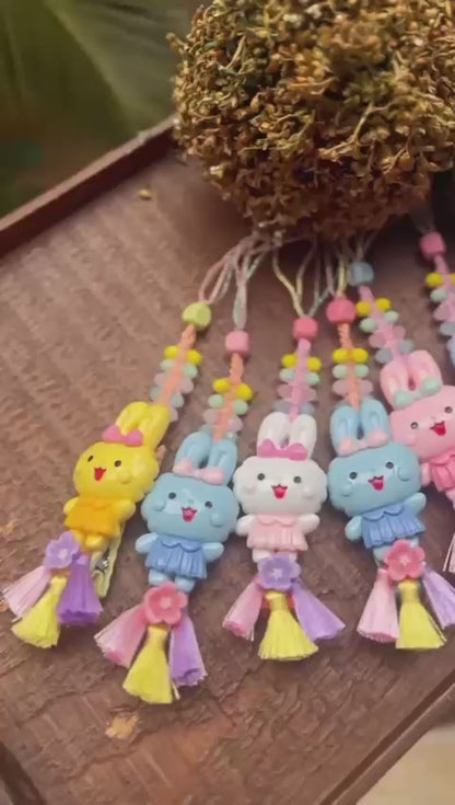 KN-7 Bunny Love Reusable Hair Clip Lumba Rakhi – Adorable Rakhi for Girls
