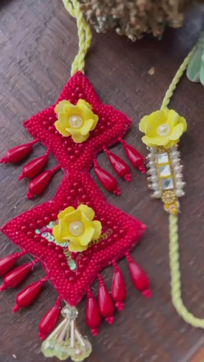 N-38 🎀 Traditional Lumba Rakhi for Bhabhi – Colourful & Festive Design