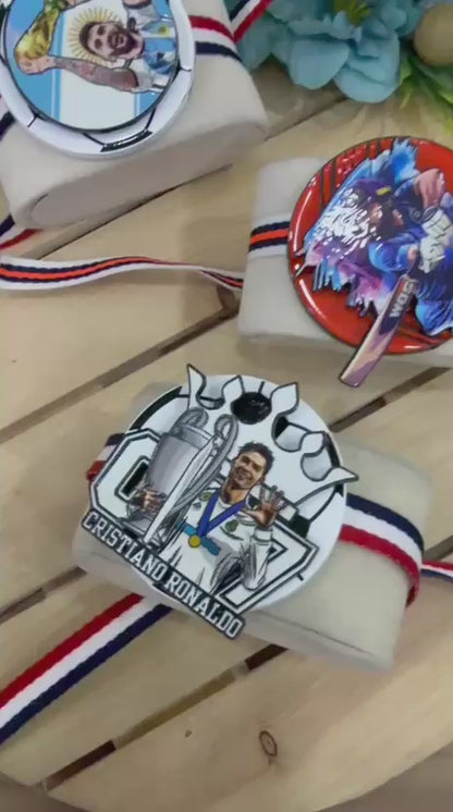 SK- 01 Sports Legends Spinner Rakhi for Brother | Premium Metal Spinner Cricket & Football Rakhi | Interactive Rakhi 2026